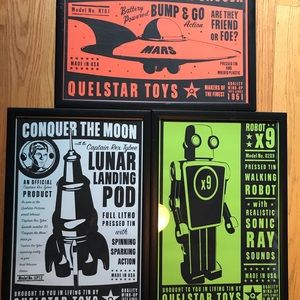 Outer Space framed prints (set of three)